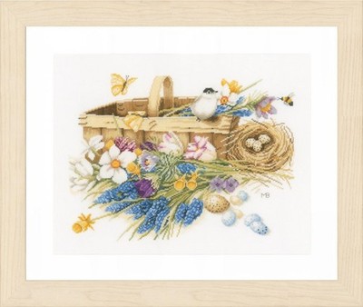 Lanarte Gezähltes Kreuzstich Set Frühlingsblumen Aida