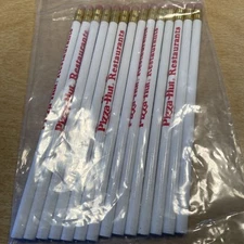 Vintage "Pizza Hut Restaurants" 14 Piece Lot Pencils New & Unsharpened.