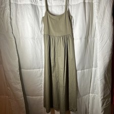 Old Navy Womens Square Neck Fit & Flare Midi Dress Striped Print Size Small