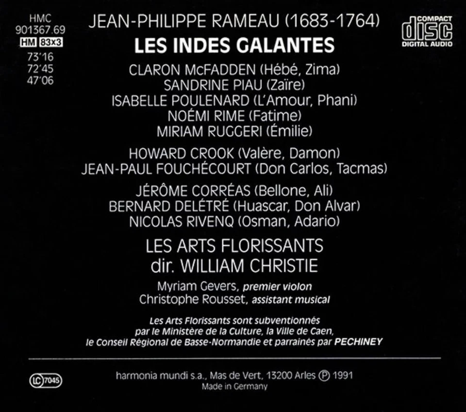 Les Indes Galantes Jean-Philippe Rameau CD Top-quality Free UK shipping - Image 2 of 4