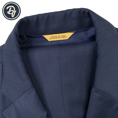 Mens 46 L Hickey Freeman X Loro Piana Tasmanian 150's Solid Slate Navy Blue