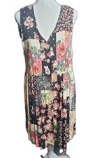 Vtg Y2k Byers Ca. Patchwork Dress/tunic Friends Cottage Boho WhimsiFairy Garden 