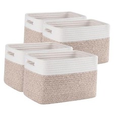 4 Pack Storage Baskets for Organizing, Woven Baskets for Shelves - Perfect for