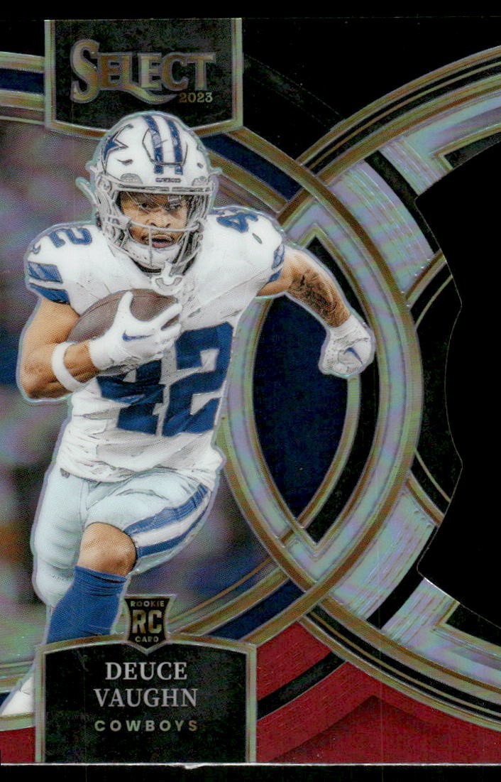 2023 Panini Select #128 Deuce Vaughn Red and Blue Prizms Die Cuts