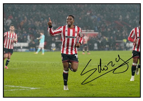 11534. Chiedozie Ogbene Signed Pictures A4 Prints Sheff U Ipswich Luton Ireland