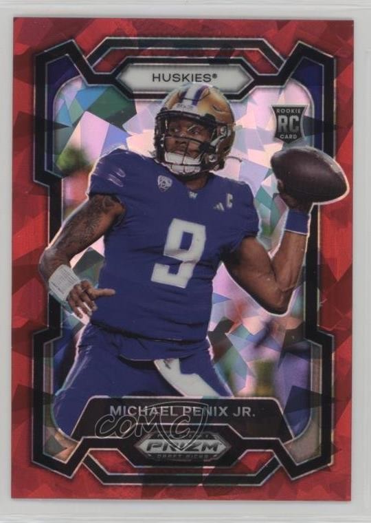 2024 Panini Prizm Draft Picks Red Ice Prizm Michael Penix Jr #101 Rookie RC