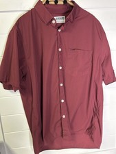 Dixxon Performance Bamboo Shirt Mens 2XL Red D-Lux Button Short Sleeve Casual