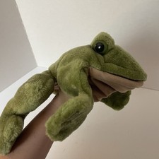Vintage Folktails by Folkmanis 11 Green Frog Hand Puppet Plush