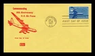 DR JIM STAMPS US COVER AIR FORCE 50TH ANNIVERSARY AIR MAIL FDC KOLOR KOVER