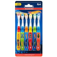 Brush Buddies Hot Wheels Toothbrush for Kids, 1 Count Pack of 6 Multicolor