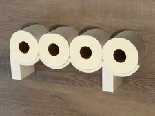 Poop....Wall Mount Toilet Paper Roll Holder Shelf    