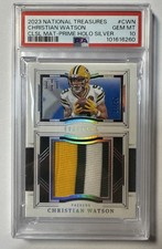2023 Panini National Treasures Colossal Material Christian Watson/25 PSA 10