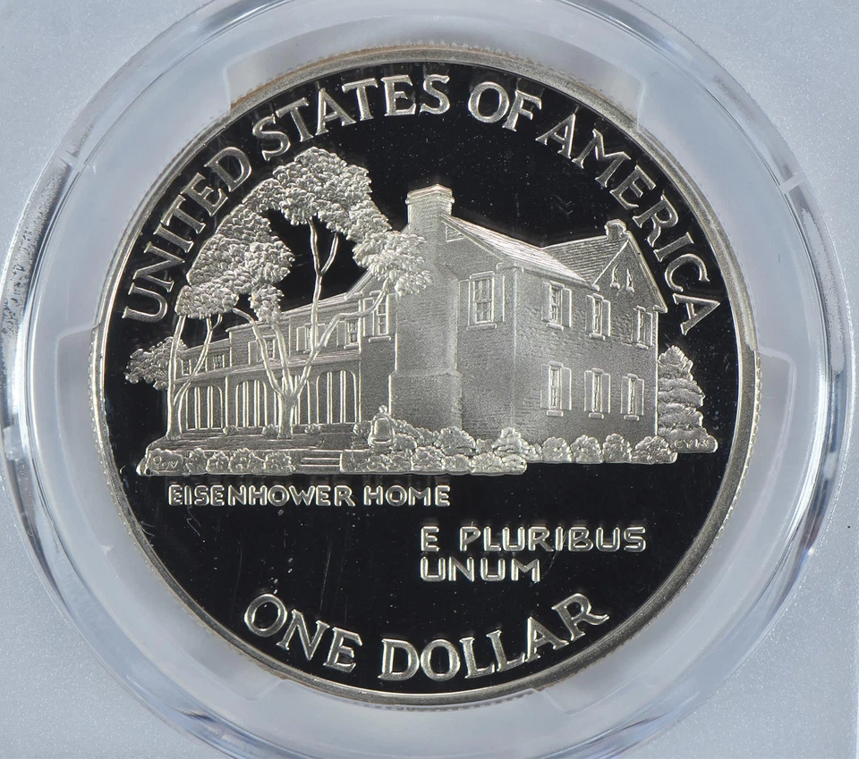 1990-P Eisenhower Commemorative $1 PR69 DCAM PCGS Blue Label *4815 - Image 4 of 4