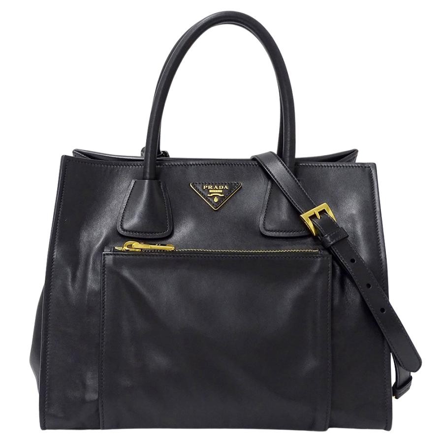 PRADA BN2626 Leather Shoulder Bag with Logo Detail 436