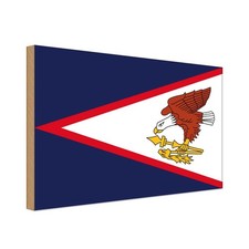 Holzschild 12x18 cm American Samoa Flagge Fahne Wappen Deko Geschenk Holz Schild