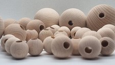 20,25,30,40,45,50mm LARGE 8mm/10mm HOLE MACRAME NATURAL BEADS.DIY
