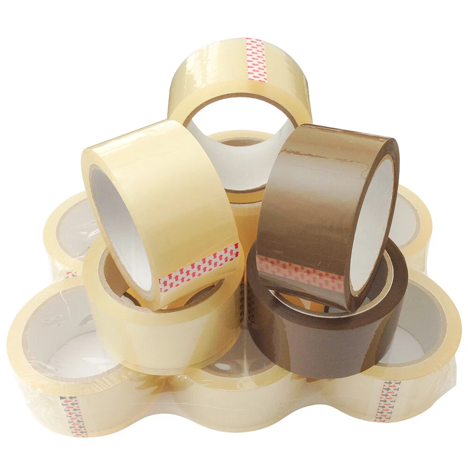 KARTON-BILLIGER PVC Klebeband 50 mm x 66 lfm Packband braun oder transparent Extra Stark - Leise