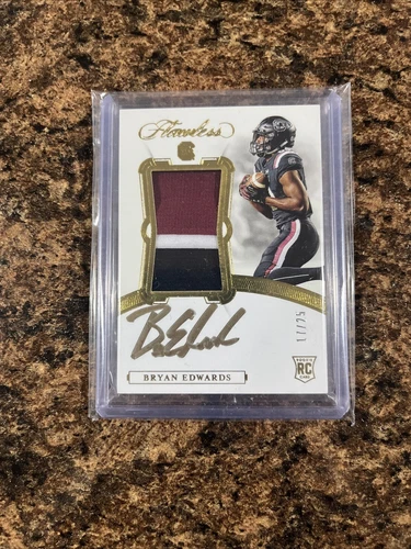 2020 Panini Flawless Bryan Edwards RPA Rookie Patch Auto Card /25 Gamecocks
