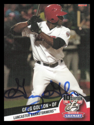 2014 Lancaster Barnstormers GREG GOLSON Signed Card autograph auto ...