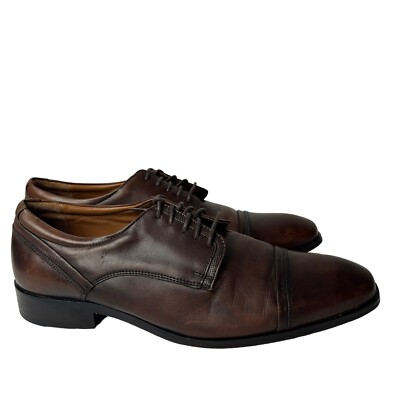 Johnston & Murphy Domani Oxford Leather Shoes Size 9.5M Johnston Murphy DOMANI Italian Brown Leather Cap Toe Brogue  main image 3