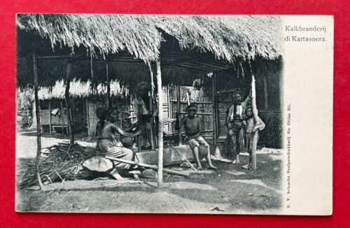 Cartolina Indonesia intorno al 1905 tipi bruciatore a calce Kartasoera (124346 - Foto 1 di 2