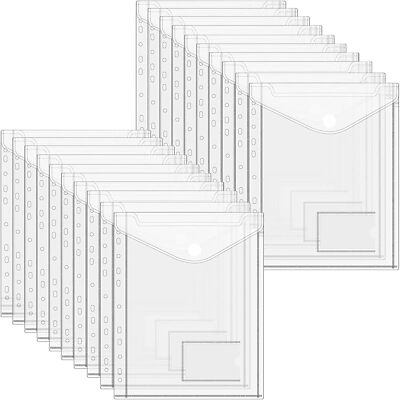Dokumententasche A4, Dokumentenmappe A4 zum Abheften mit Druckknopf Sichttasche