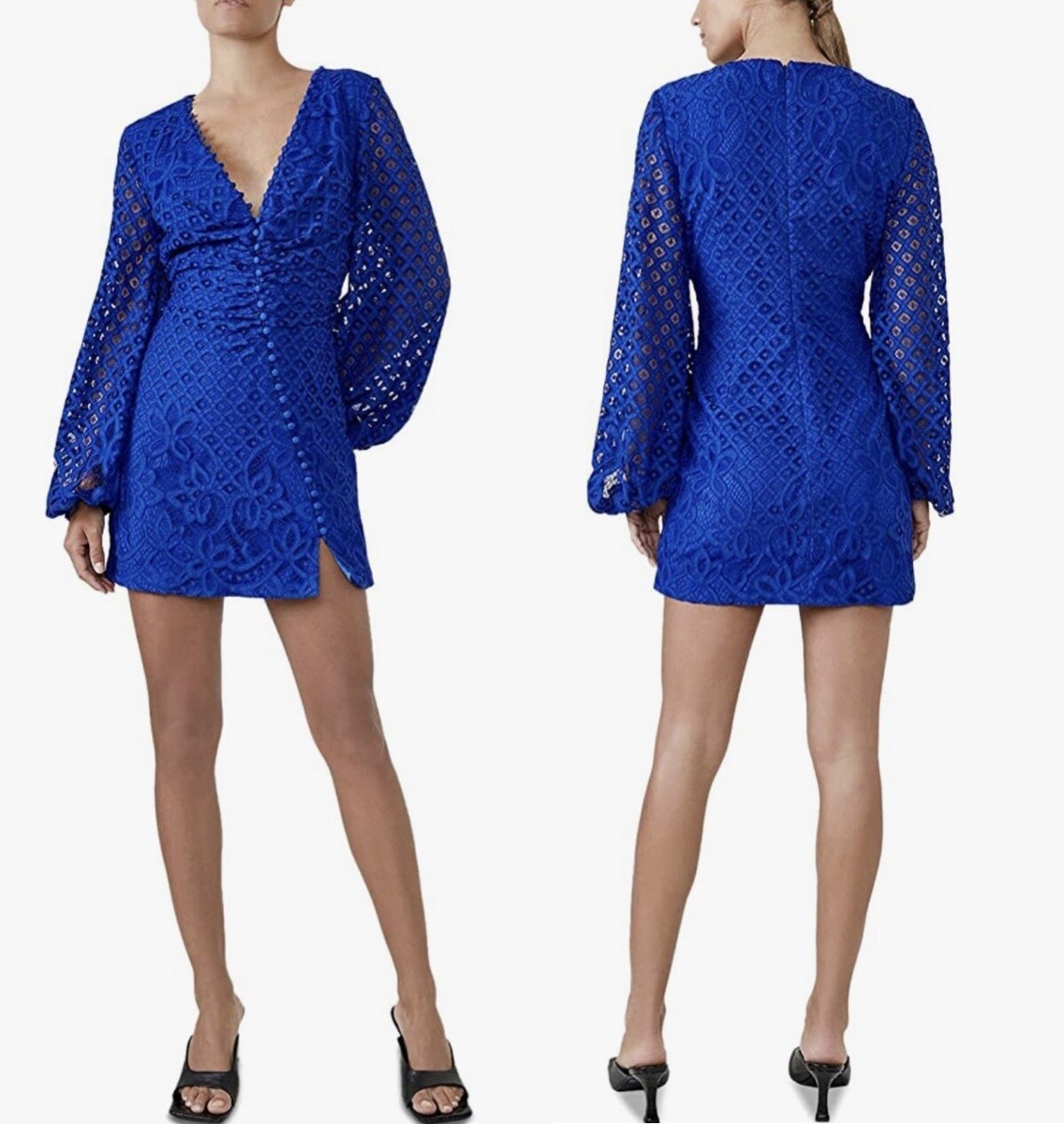 NWOT? $169 BARDOT Lily Cobalt Blue Mini Sheath Lace Cocktail Dress