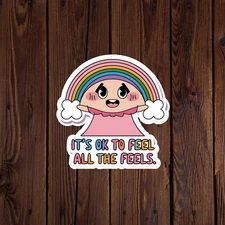 Mental health awareness sticker vinyl decal anxiety positivity it's ok to feel