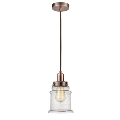Innovations W Canton Mini Pendant, AC Seedy/Bell/Brown - 100AC-10BR-0H-AC-G184