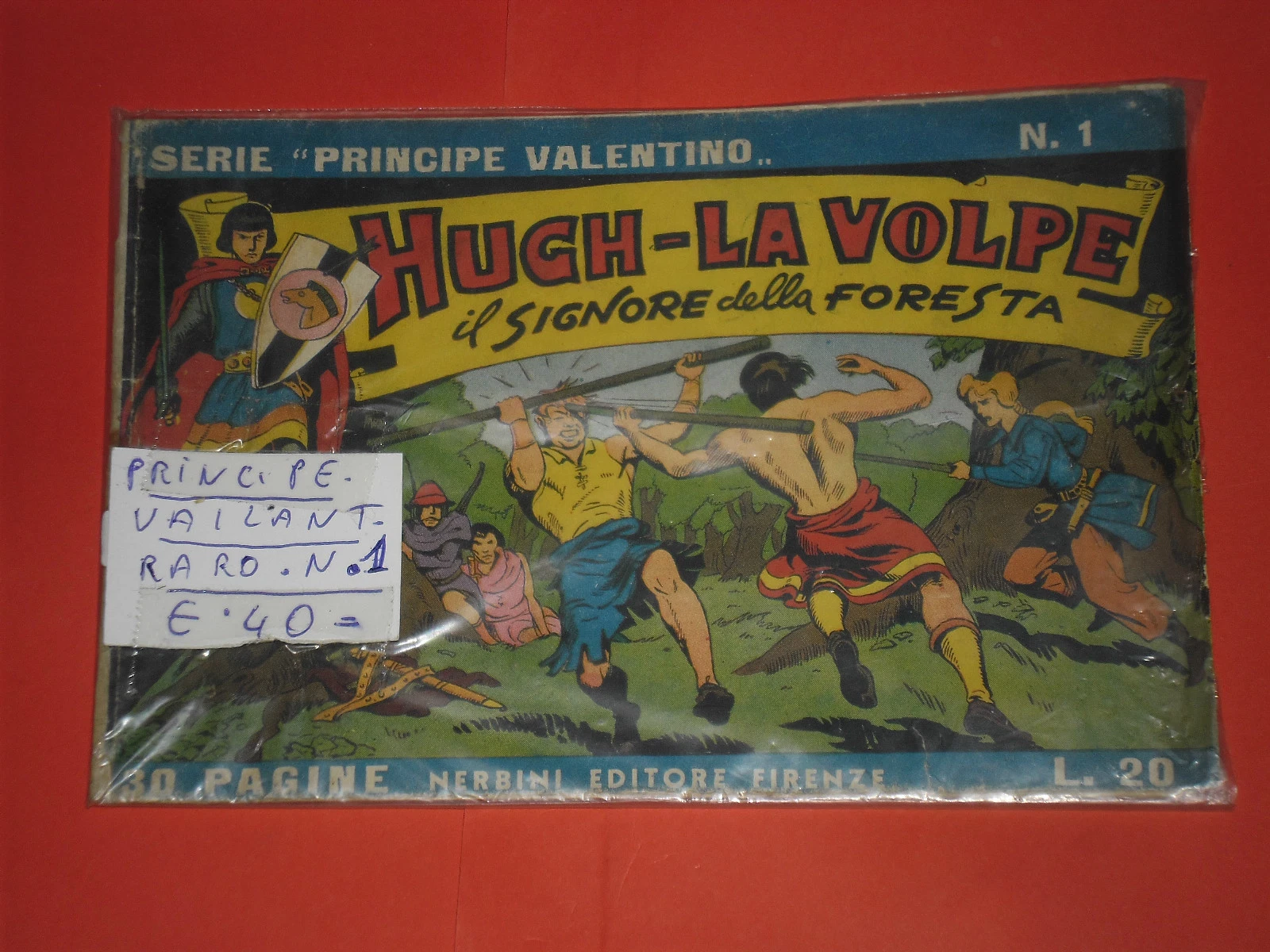 PRINCIPE VALENTINO N°1 DEL 1948 NERBINI COLLANA SMERALDO PRINCE VALIANT ORIGINA