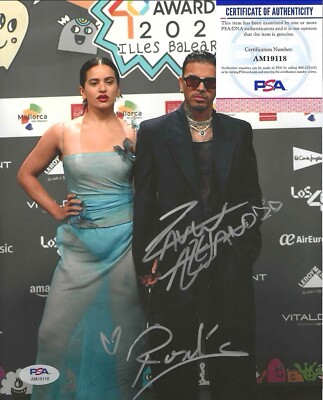 ROSALIA AND RAUW ALEJANDRO SIGNED 8X10 PHOTO + PSA COA