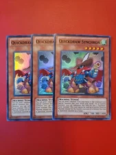 YUGIOH! 3x QUICKDRAW SYNCHRON. TU06-EN005. SUPER RARE. Lightly played. 