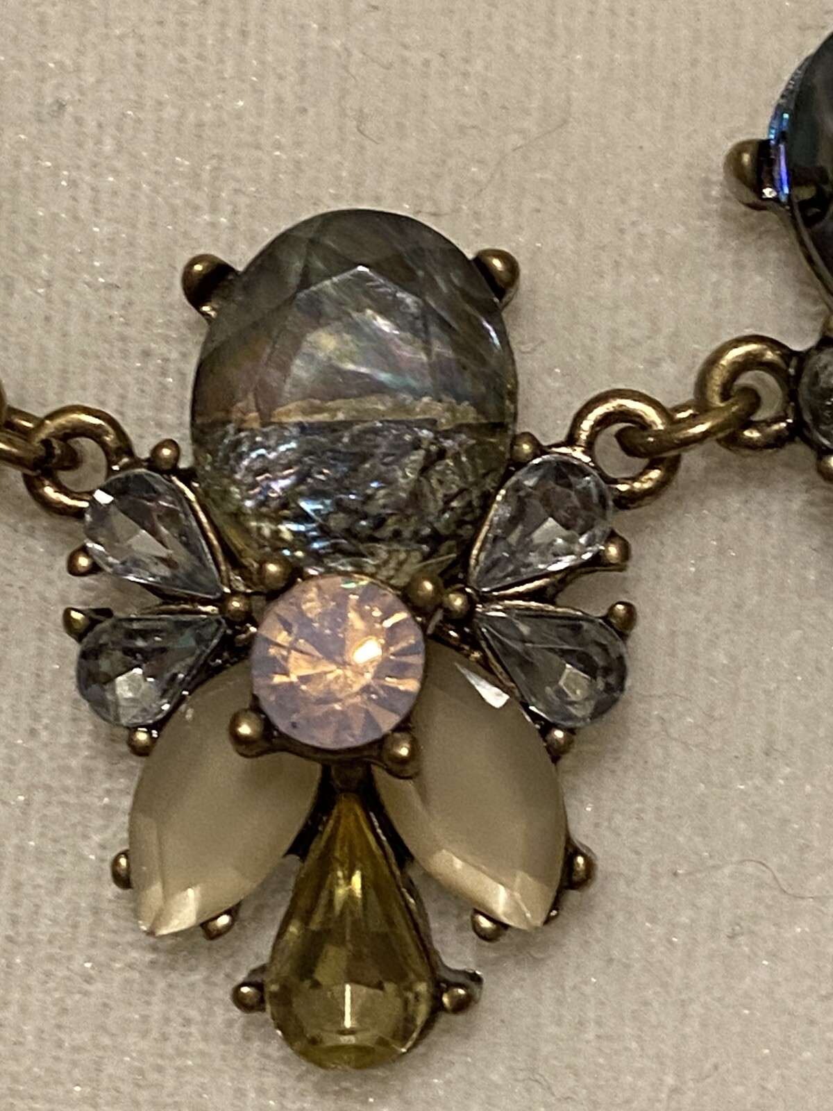 icing statement necklace multiple rhinestone ston… - image 5