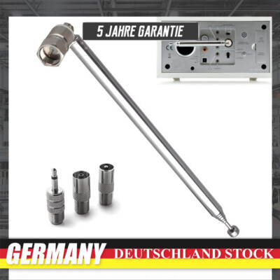 Teleskop Antenne Ersatz F Radio FM AM Auto Stecker DAB UKW  Audio 74cm DE