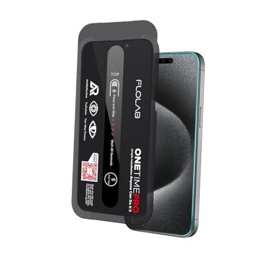 NanoArmour ONETIME PRO for iPhone Privacy Screen Protector, Anti 15