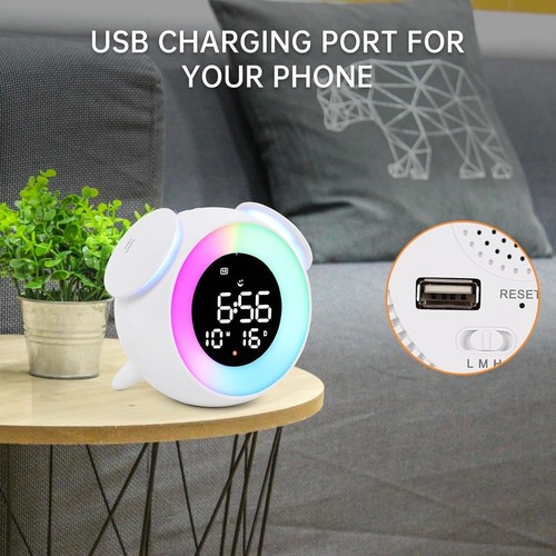 Alarm clock wake-up light with sunrise/sunset simulation, dual alarm clocks UK - Picture 8 of 8