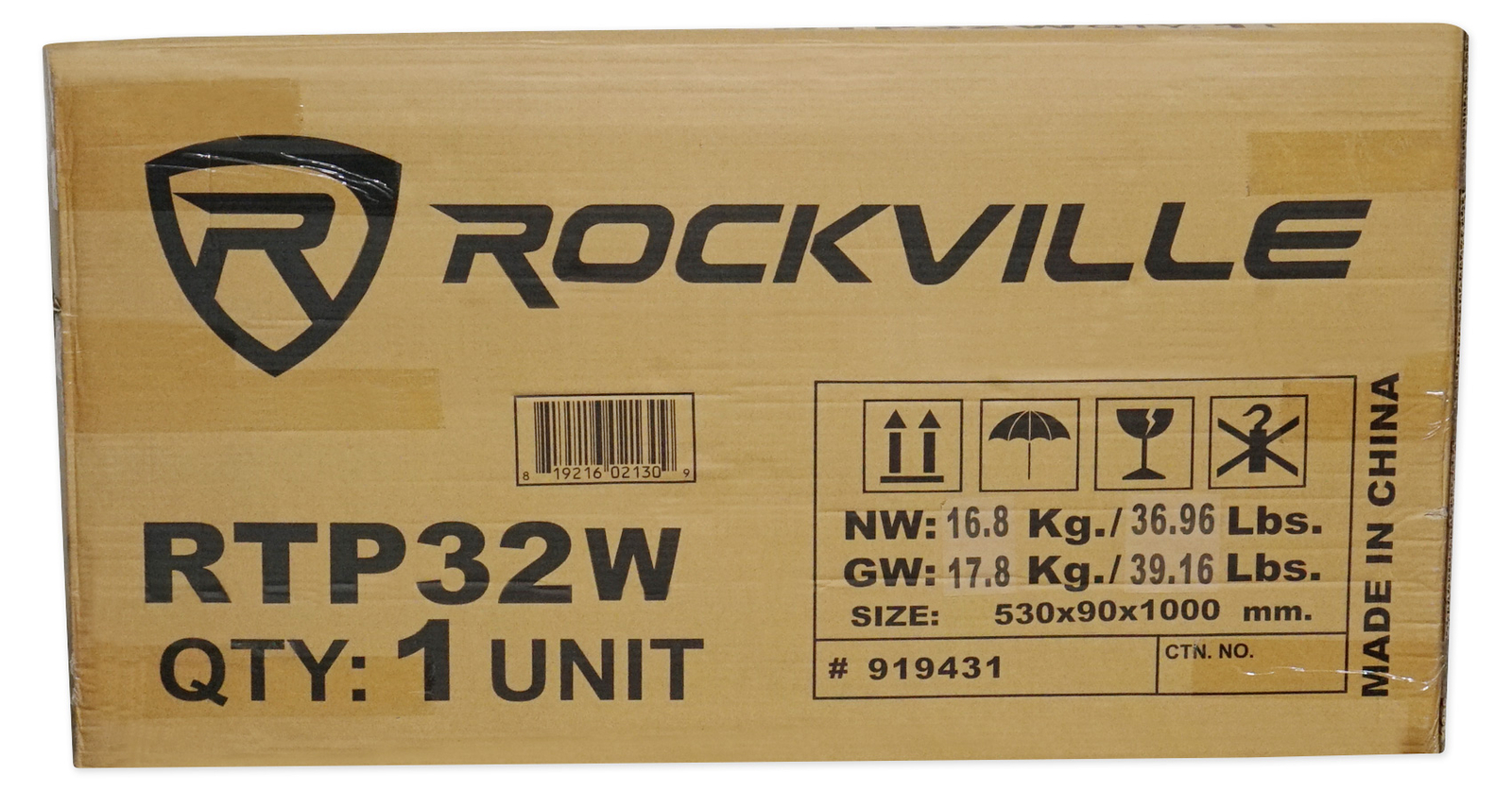 (1) Rockville White Adjustable Totem Speaker Stand For Mackie DRM212-P