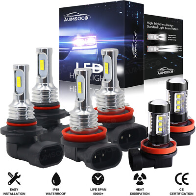 For Mazda CX-5 2013-2016 6x 6000K LED Headlight High/Low+Fog Light Bulbs Kit XG