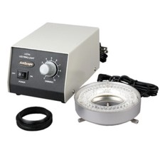 AmScope Microscope 80-LED Ring Light w Heavy-Duty Metal Box Adapter