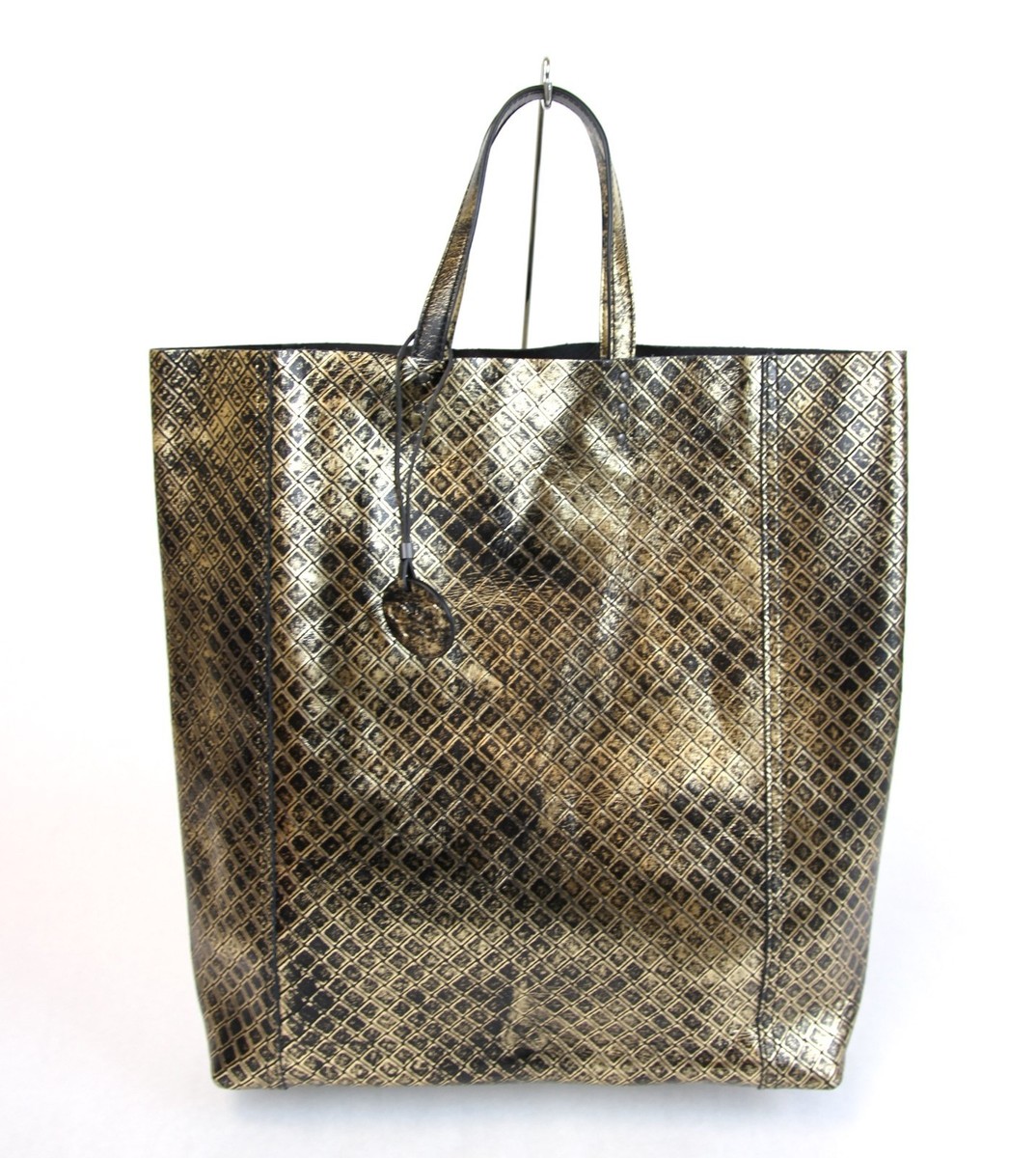 NEW Auth BOTTEGA VENETA Intrecciomirage Top Handle Tote Bag, Gold