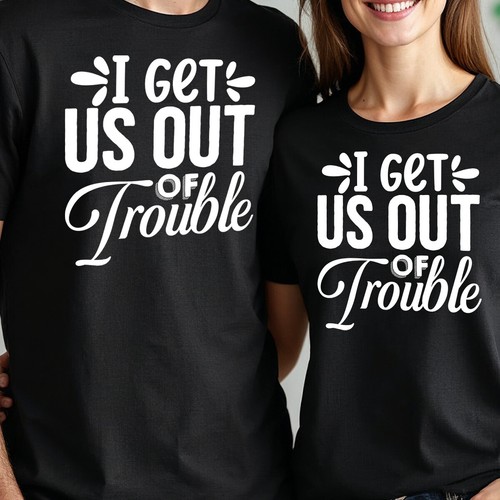 T-shirt uomo e donna Trouble Maker Best Friends Day Bestia abbinata BFF #BFD - Foto 3 di 29