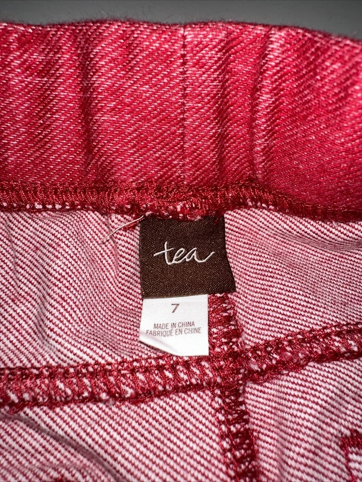Nuevo con etiquetas Talla 7 Colección Tea Pantalones de mezclilla rojos elásticos China Rojo Leggings Su Suave Foto 3 de 4
