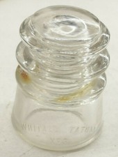 Vintage Glass Utility Insulator Whitall Tatum No 3 Made in USA 24-44