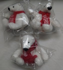 FIVE (5) NEW Coca Cola Coke Mini Plush Polar Bear Holiday Red Scarf 4” Stuffed — photo 2