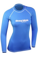 Deep Blue Gear Women's Long Sleeve Rashguard Blue Large Size