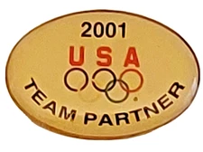 Olympics 2001 USA Team Partner Lapel Pin