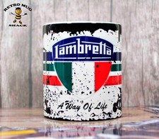 Retro Lambretta Italia Motorcycle Scooter Moped Oil Can Mug Tea Coffee Mug