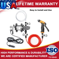 12V 100W High Pressure Electric Car Washer Kit Hose Water Pump Spray Gun AUTO