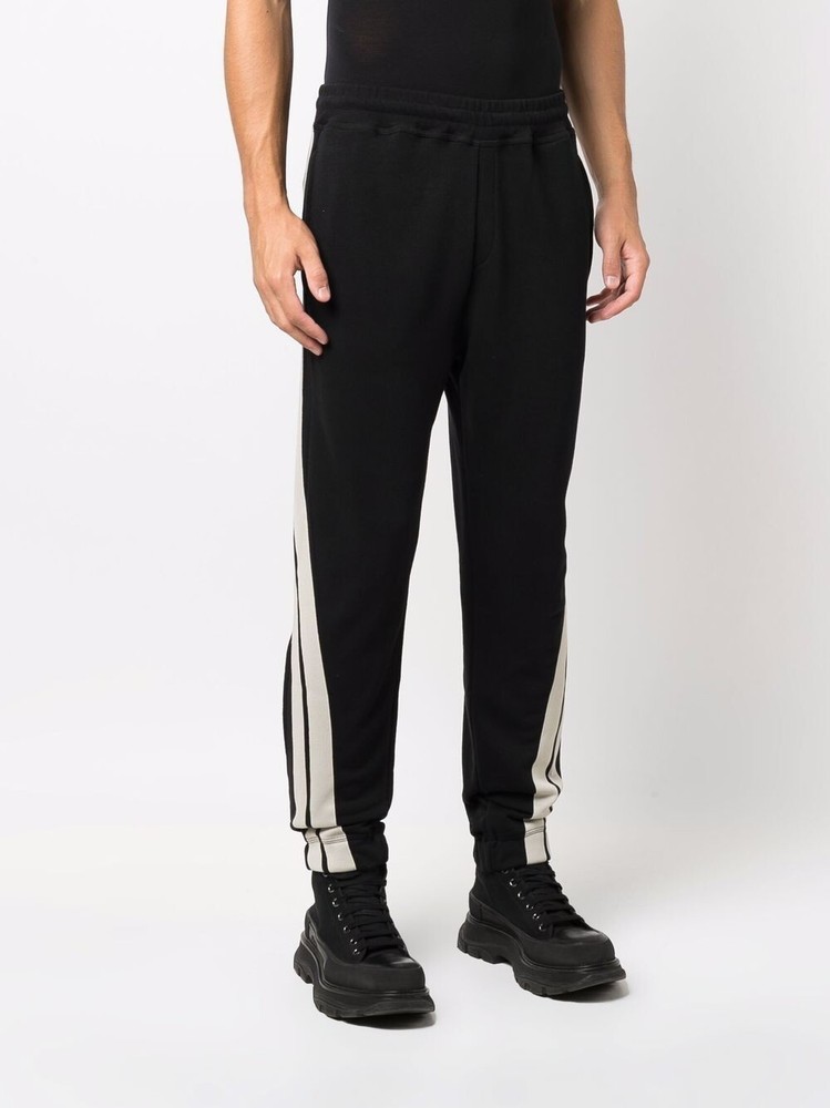 MSGM Milano black & white side stripe cotton sweatpants Medium authentic NWT