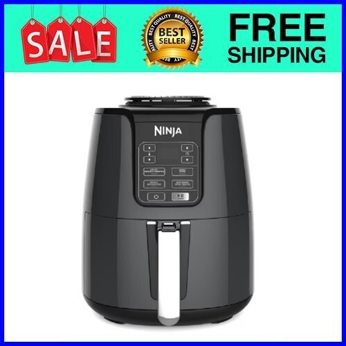 Ninja AF100C, 4-Quart Air Fryer, Black, 1550W, Non-stick basket